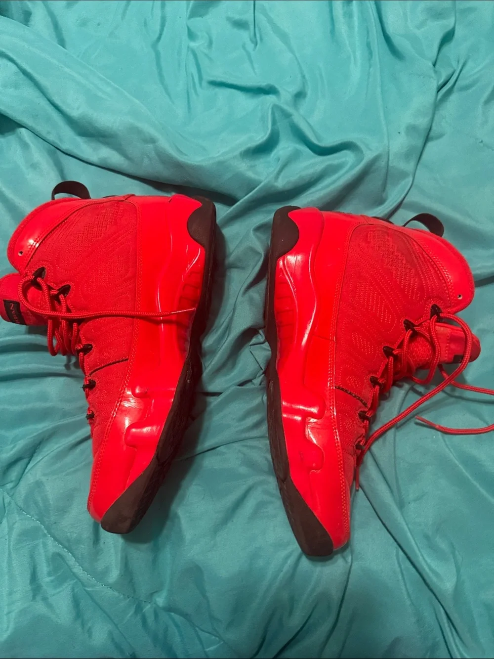 Jordan Red High-Top Sneakers with Black Accents